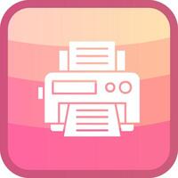 Printer Glyph Squre Colored Icon vector