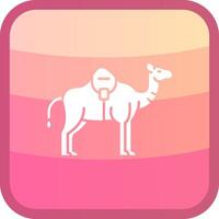 camello glifo cuadrar de colores icono vector