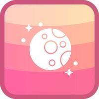 Moon Glyph Squre Colored Icon vector