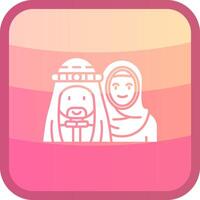 Muslim Glyph Squre Colored Icon vector