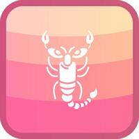 Scorpion Glyph Squre Colored Icon vector