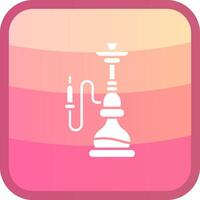 hookah Glyph Squre Colored Icon vector