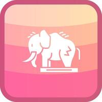 Mammoth Glyph Squre Colored Icon vector