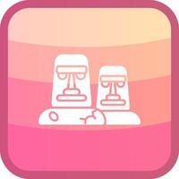 Moai Glyph Squre Colored Icon vector