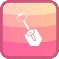 Shovel Glyph Squre Colored Icon vector