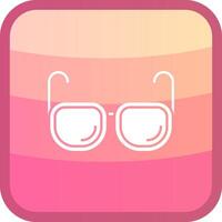 Eyeglasses Glyph Squre Colored Icon vector