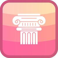 Pillar Glyph Squre Colored Icon vector