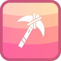 Pickaxe Glyph Squre Colored Icon vector