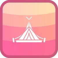 Tent Glyph Squre Colored Icon vector