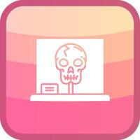 Skull Glyph Squre Colored Icon vector