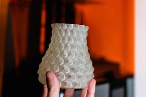 Resin 3d printed vase, detail and precision with a sla 3d printer photo