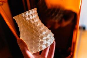 Resin 3d printed vase, detail and precision with a sla 3d printer photo