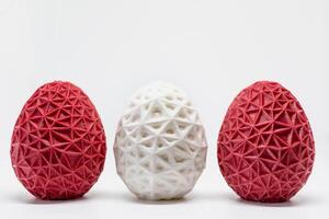 3d printed egg, easter object, voronoi polygonal style decoration photo