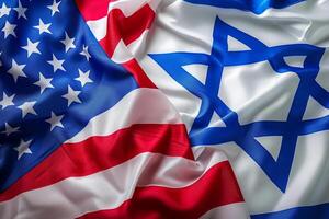 AI generated Concept if US and Israeli international friendship. Middle east policy, relationship and politics photo