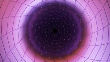 Pulsating light rings inside pink lined tunnel. Design. Hypnotic effect of the flight inside circular shaped tunnel. photo