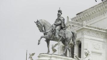 Italy, Milan - August 30, 2022. Famous statues of Italy. Action. Beautiful monuments in squares of Italy. Cultural attractions and sculptures on streets of ancient historical city. Monument to Victor photo
