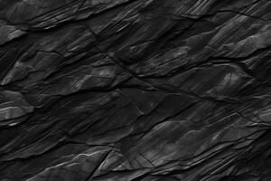 AI generated Seamless texture of dark grey black slate tile wall, neural network generated image photo