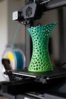 3d printing of a vase with multicolored pla filament photo