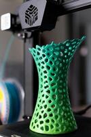 3d printing of a vase with multicolored pla filament photo