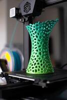 3d printing of a vase with multicolored pla filament photo