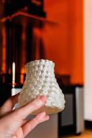 Resin 3d printed vase, detail and precision with a sla 3d printer photo