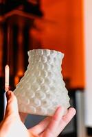 Resin 3d printed vase, detail and precision with a sla 3d printer photo