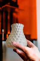 Resin 3d printed vase, detail and precision with a sla 3d printer photo