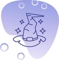 bruja sombrero degradado burbuja icono vector