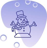 Snowman Gradient Bubble Icon vector