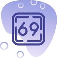 sesenta nueve degradado burbuja icono vector