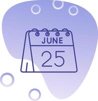 25 de junio degradado burbuja icono vector