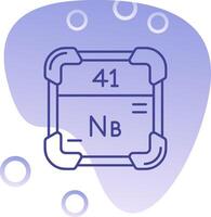 niobio degradado burbuja icono vector