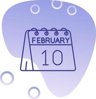 10th of February Gradient Bubble Icon vector