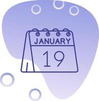 19th of January Gradient Bubble Icon vector