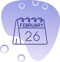 26th of February Gradient Bubble Icon vector