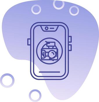 cámara degradado burbuja icono vector