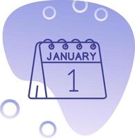 Primero de enero degradado burbuja icono vector