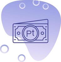 peseta degradado burbuja icono vector