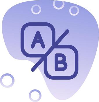 comparar ab degradado burbuja icono vector