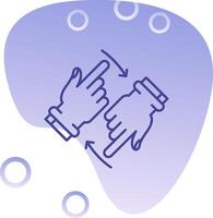 girar dos manos degradado burbuja icono vector