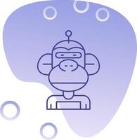 Robot Gradient Bubble Icon vector