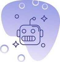 Robot Gradient Bubble Icon vector