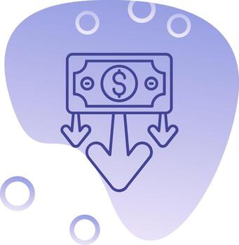 Decrease Gradient Bubble Icon vector