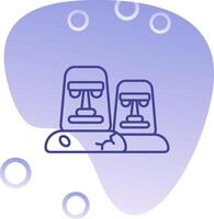 moai degradado burbuja icono vector