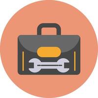 Tool Box Flat Circle Icon vector