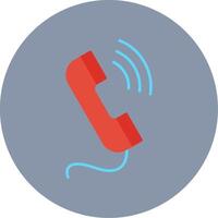 Phone Call Flat Circle Icon vector