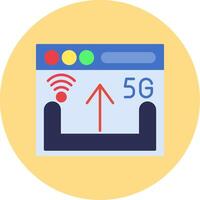 Upload Flat Circle Icon vector