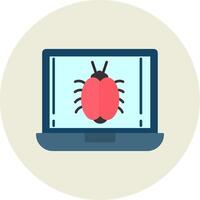 Bug Flat Circle Icon vector