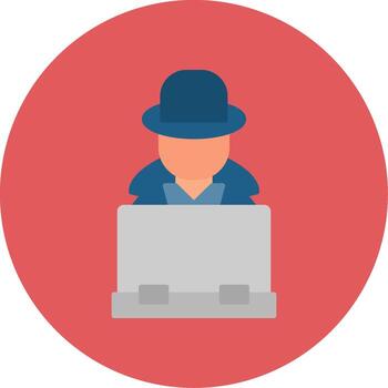 Hacker Flat Circle Icon vector