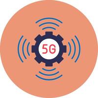 5G Flat Circle Icon vector